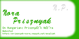 nora prisznyak business card